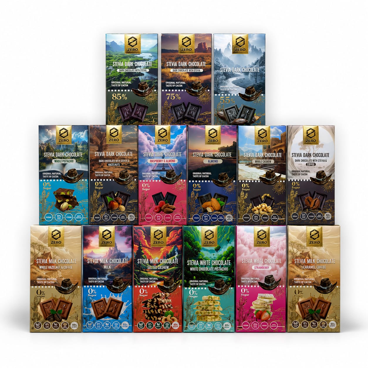 ٣ قطع شوكولاته زيرو بدون سكر