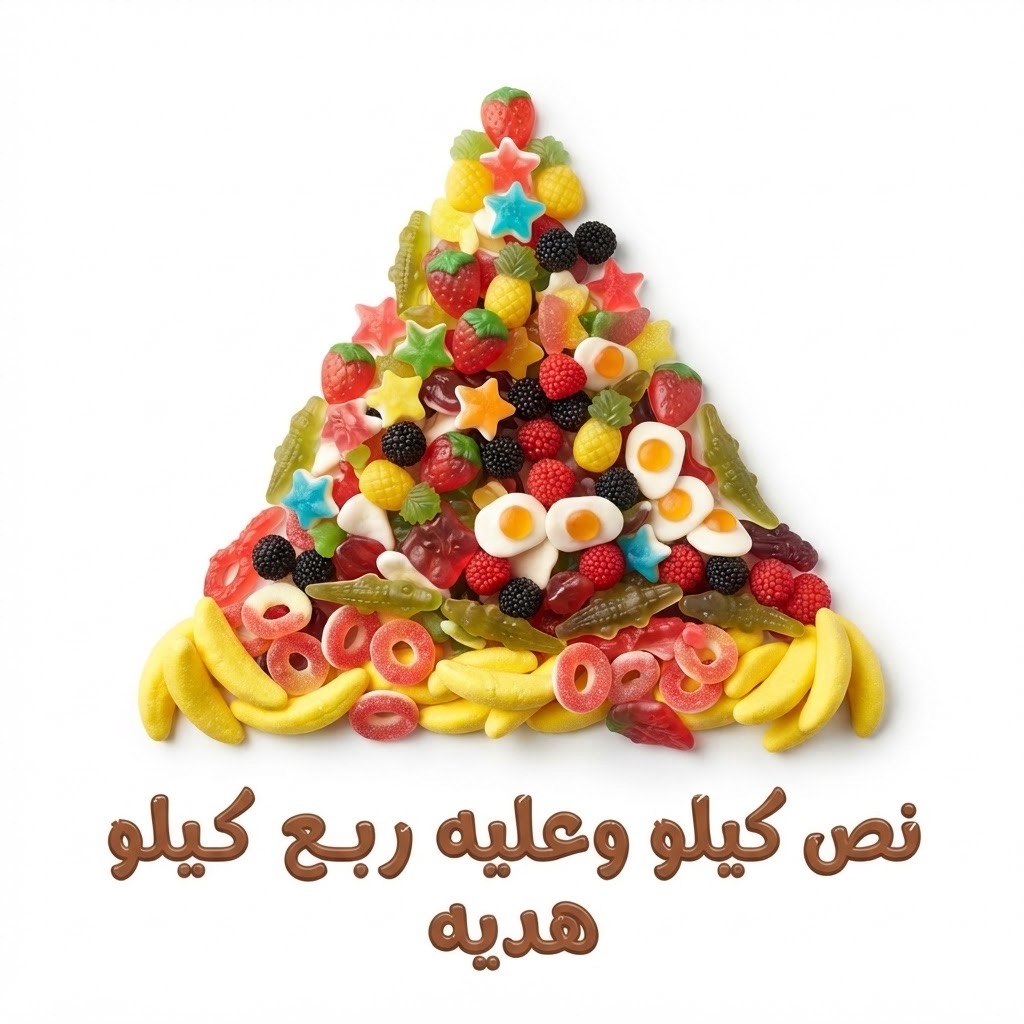 النص كيلو كاندي اسباني عليه ربع كيلو هديه 🎁