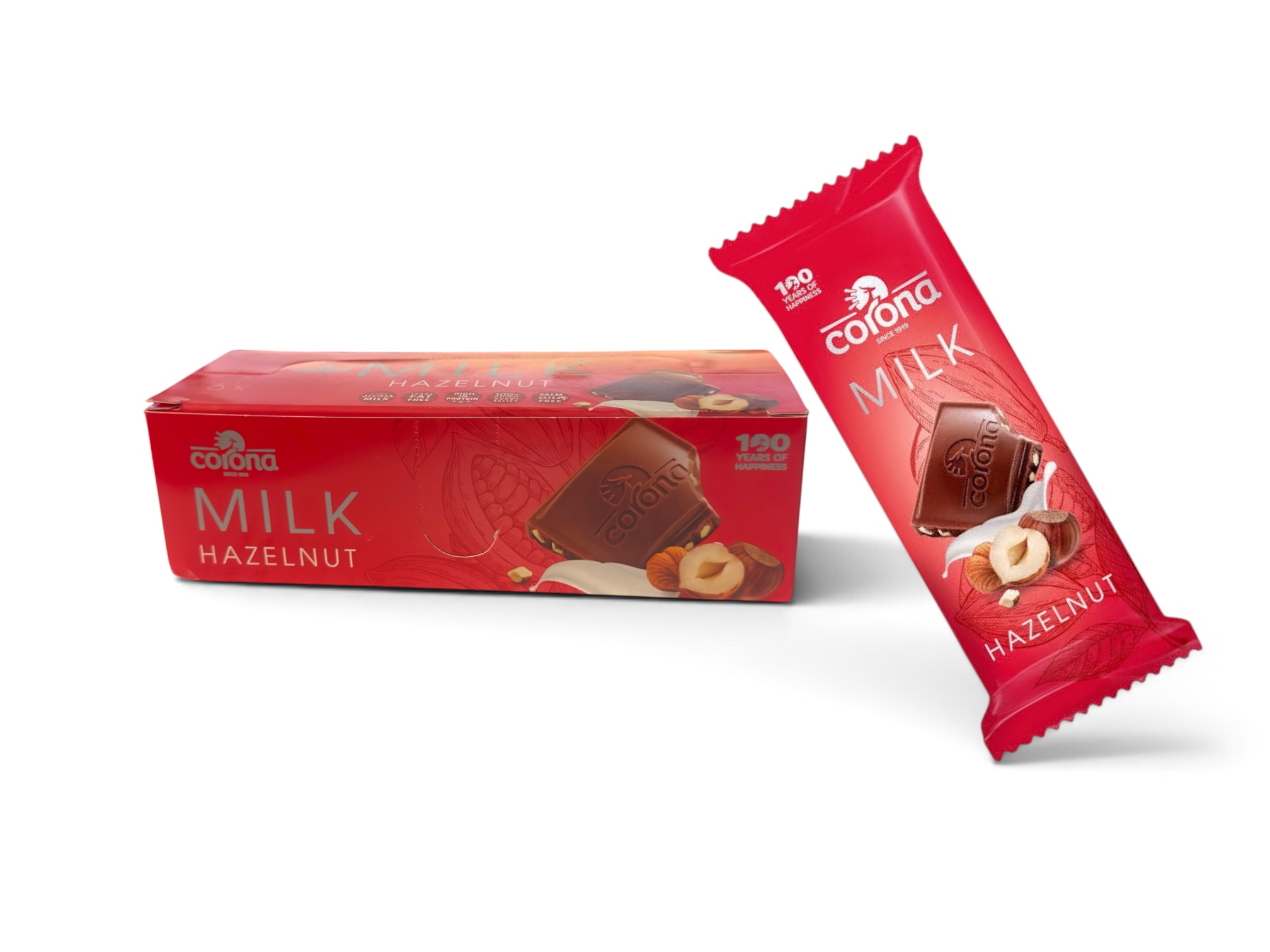 علبه ٦ قطع شوكولاته كورونا حليب بندق بريميوم
