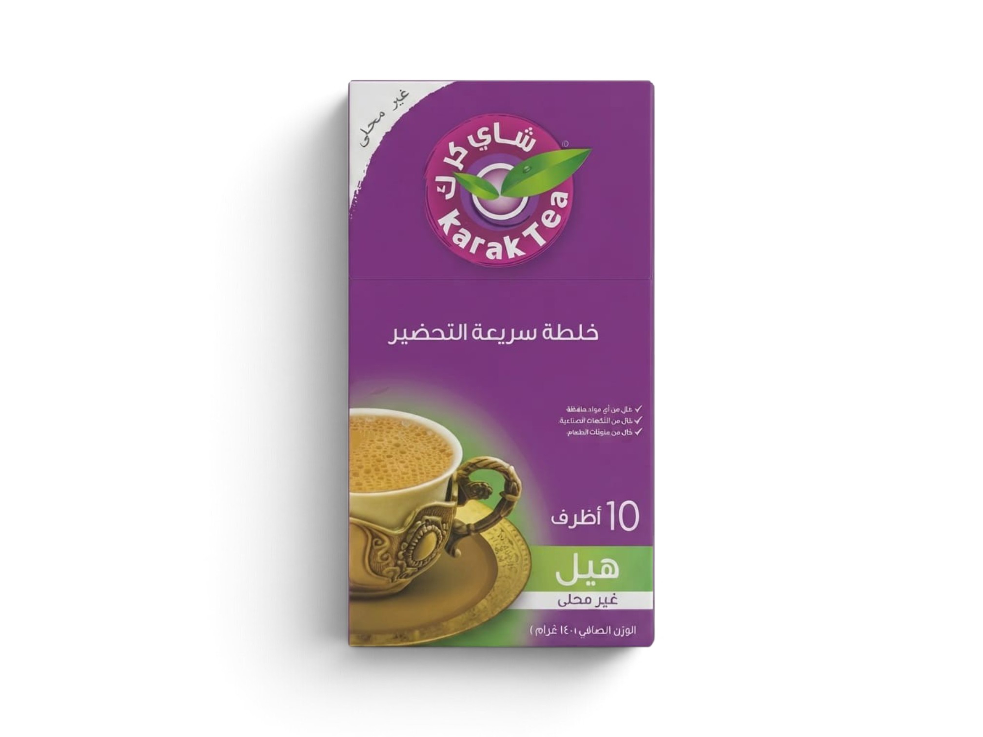 شاي كرك بالهيل بدون سكر 10 أظرف